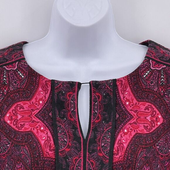 Dressbarn Sz 10 Camryn Dress Pink Damask Paisley Classic Signature Half Sleeve - Picture 4 of 12